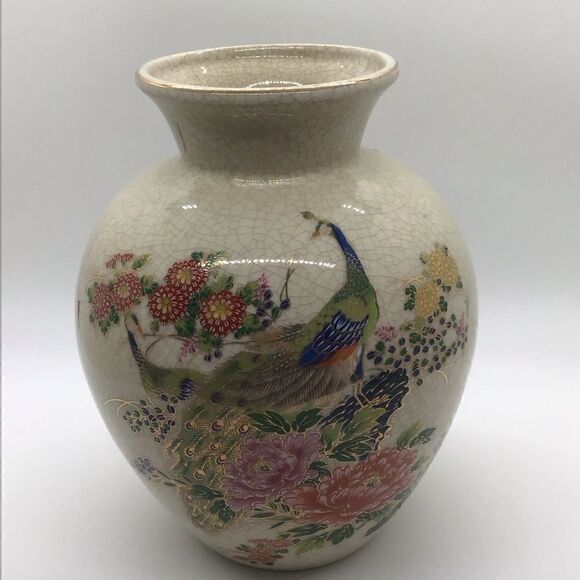 Andrea by Sadek Peacock Vase - Picture 1 of 7